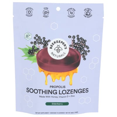 Beekeeper's Naturals - B.Soothed Honey Lozenges - 14 ct