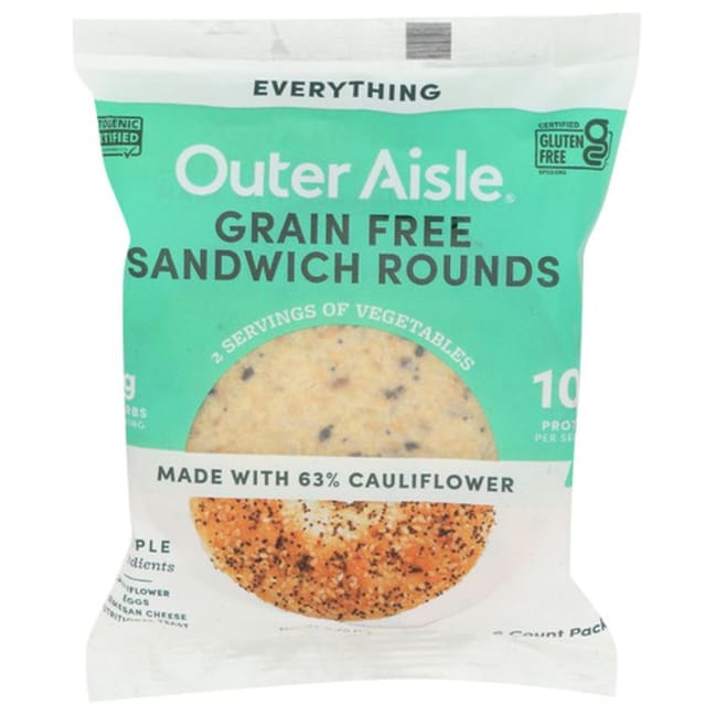 Outer Aisle Cauliflower Sandwich Thins - Original / One Pack (6 Count Bag)  in 2023