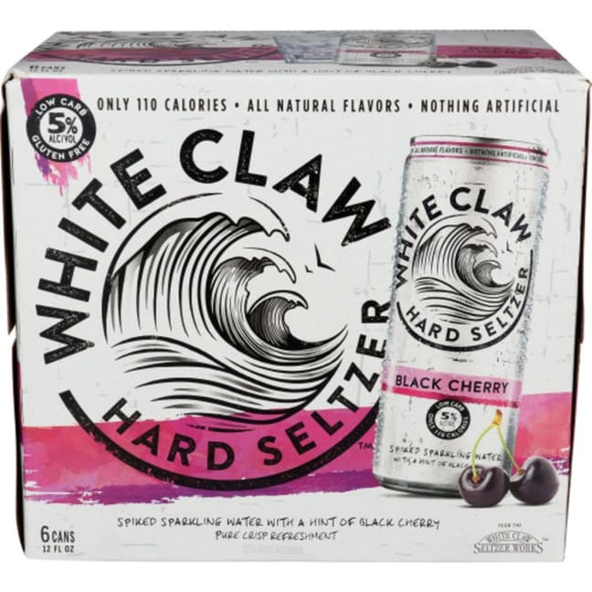 White Claw Hard Seltzer, Black Cherry - 6 pack, 12.0 fl oz cans