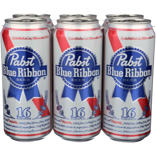 Pabst Blue Ribbon Lager 16 oz cans- 6 pack - Beverages2u