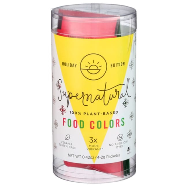 Plant-Based Food Colors, Holiday Edition, 4 count, Supernatural